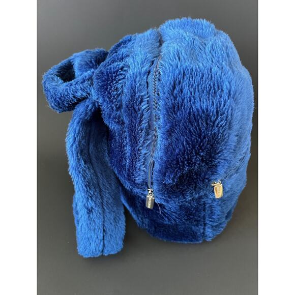 Vintage 90s United Colors of Benetton Blue Fuzzy Backpack - Rare main image 9